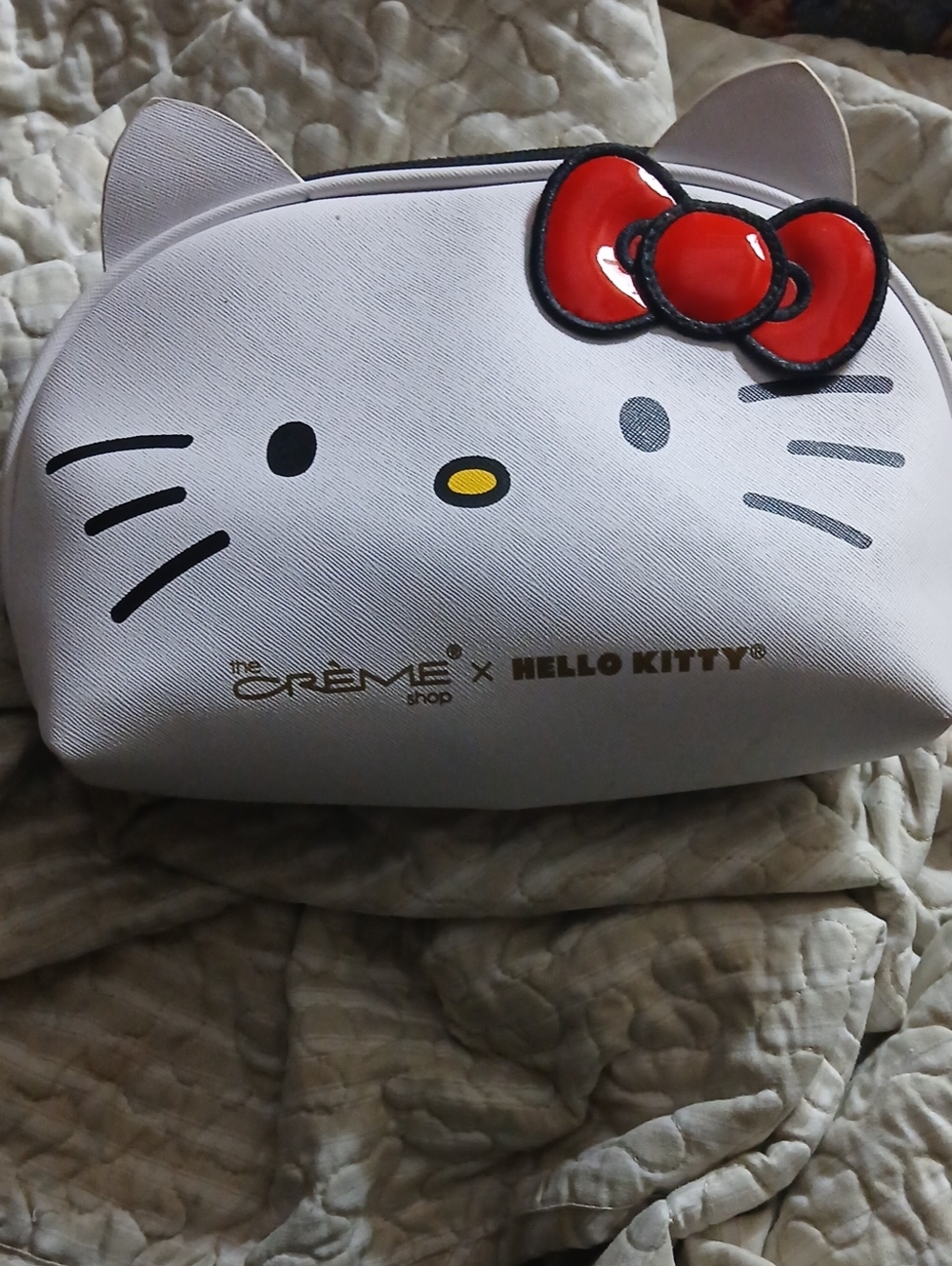 Hello Kitty White Cosmetic Bag with Red Bow
